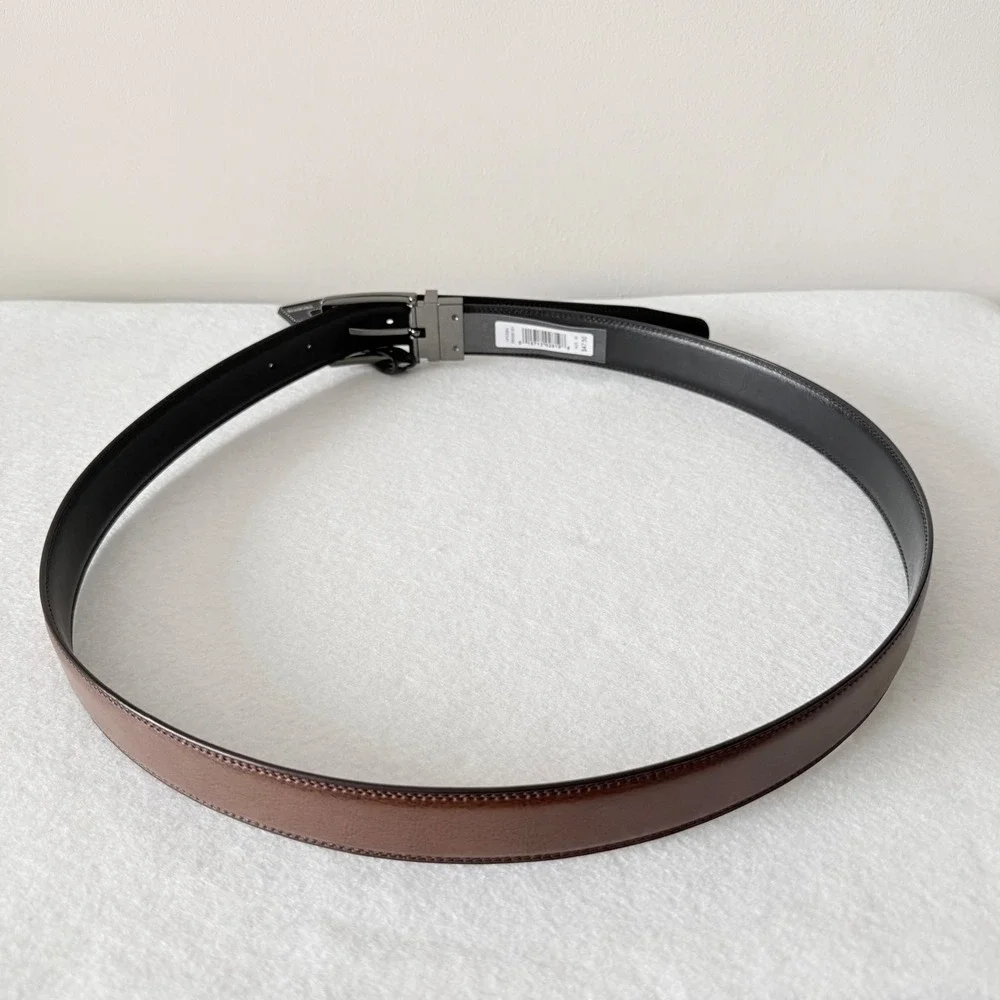 Perry Ellis Portfolio Reversible Leather Belt‎ Size 40 Brown Black NWT